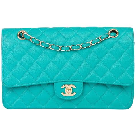 chanel turquoise caviar|CHANEL Caviar Quilted Medium Double Flap Turquoise.